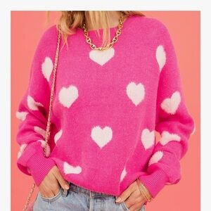 Vibrant Pink Heart Sweater